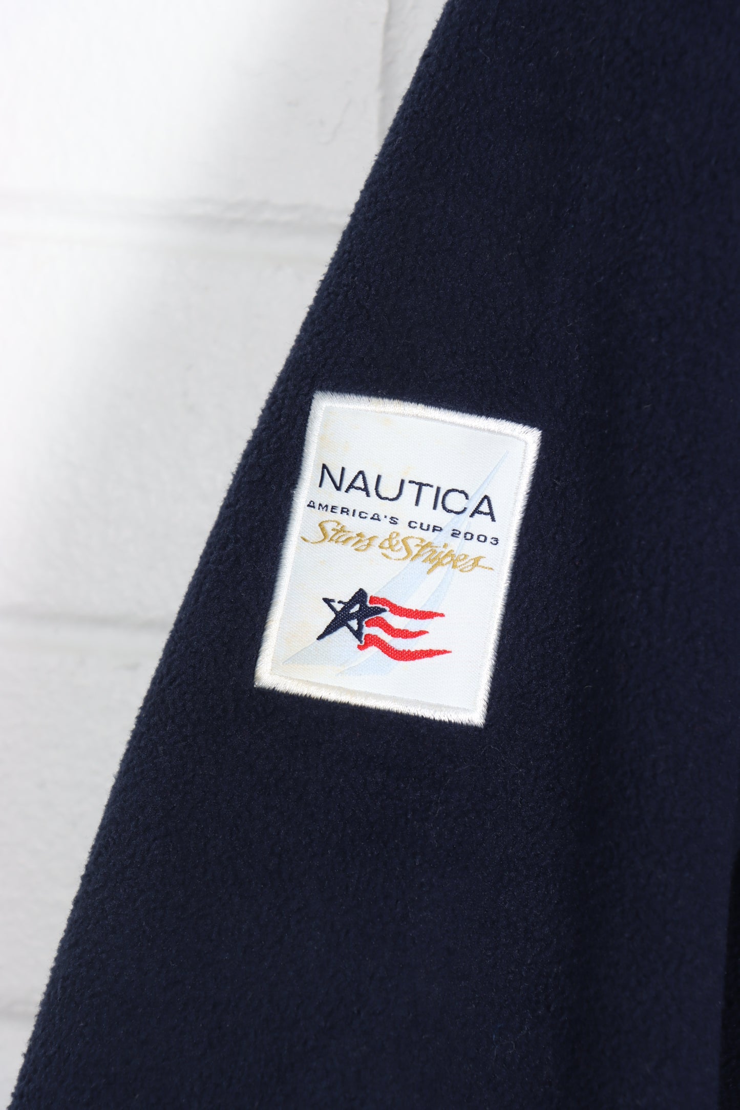 NAUTICA Stars & Stripes Embroidered 1/4 Zip Up Fleece (XL) - Vintage Sole Melbourne
