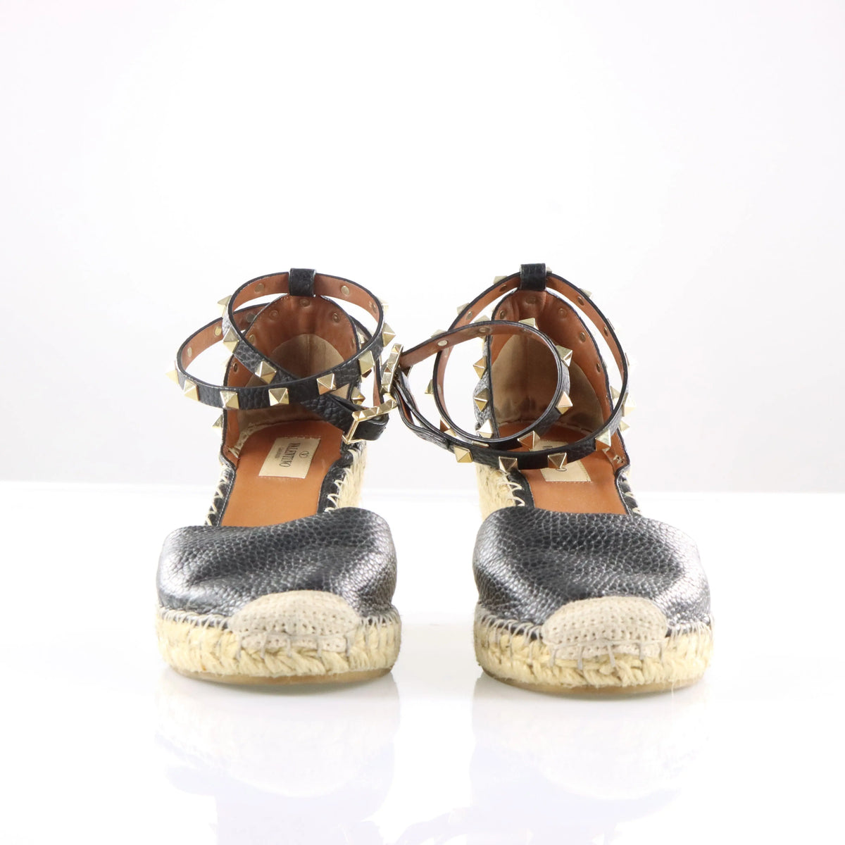 Vintage VALENTINO Italian Made Strappy Rockstud Wedges (40)