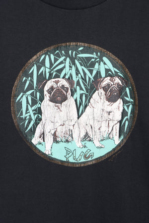 Pug Dogs Single Stitch T-Shirt USA Made (L)