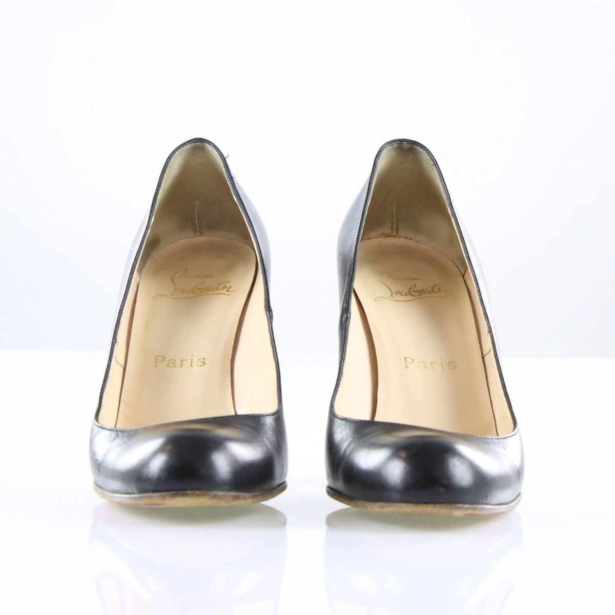 Vintage CHRISTIAN LOUBOUTIN Black Leather Italian Made Heels (38.5)