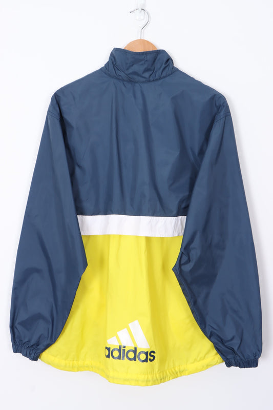 ADIDAS Blue & Yellow 1/2 Zip Windbreaker Pullover (M-L)