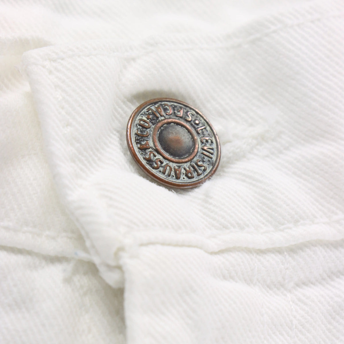 LEVI'S 'Regular Fit' USA Made High Waist White Denim Shorts (12) Vintage Sole Melbourne