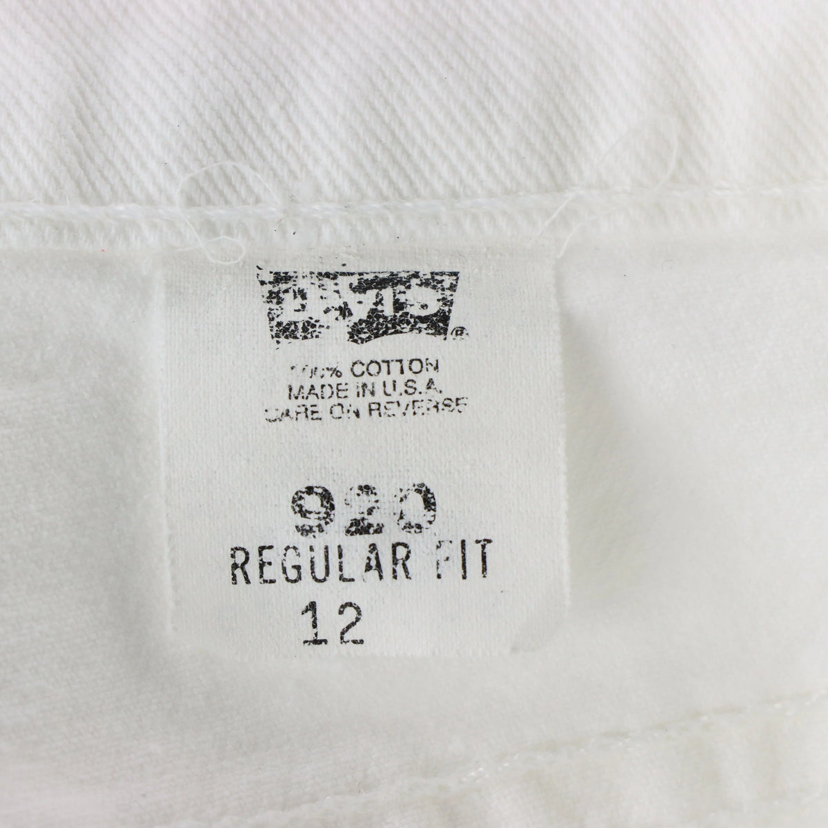 LEVI'S 'Regular Fit' USA Made High Waist White Denim Shorts (12) Vintage Sole Melbourne