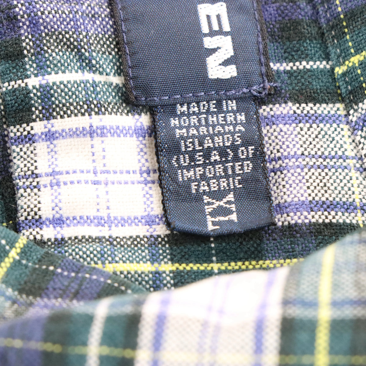 Vintage RALPH LAUREN GOLF 'Tilden' Embroidered Logo Crest Patch Blue & Green Plaid USA Made Button Down Shirt (XXL)
