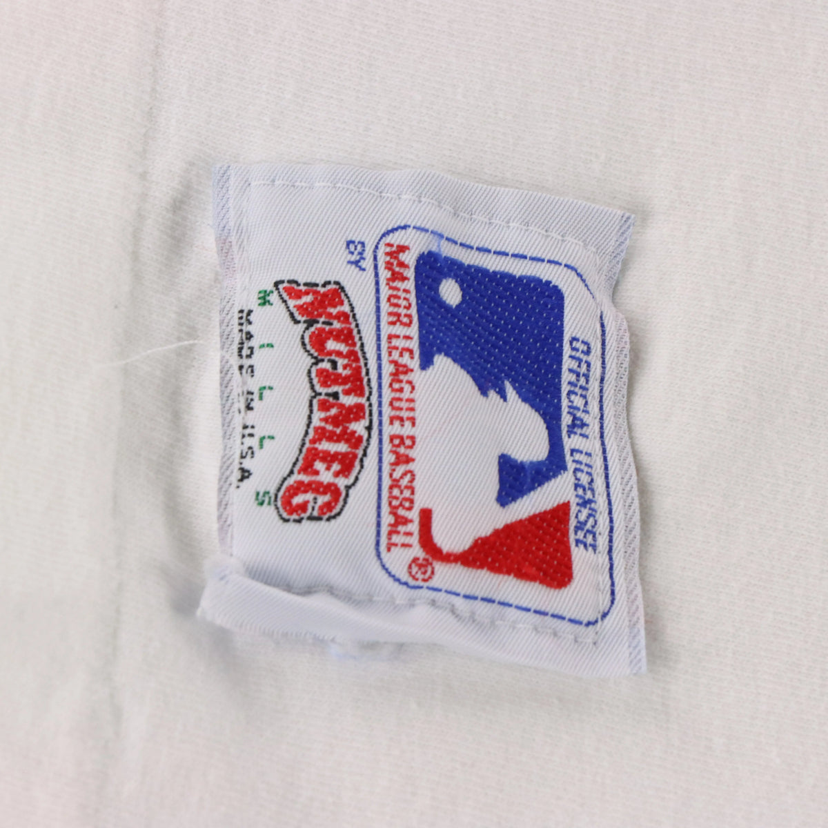 Vintage 1989 BAY BRIDGE SERIES Giants VS Athletics MLB White Single Stitch USA Made Baseball T-Shirt (L)