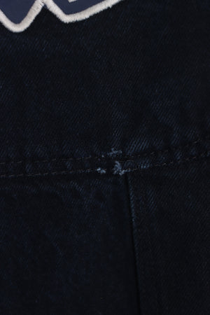 FUBU Dark Wash Embroidered Back Pocket Y2K Carpenter Jeans (34)