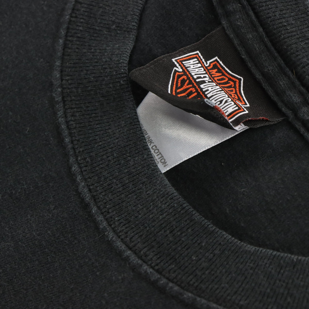 Vintage HARLEY DAVIDSON USA Made Palm Springs Black Long Sleeve Motorcycle Pocket T-Shirt (L)