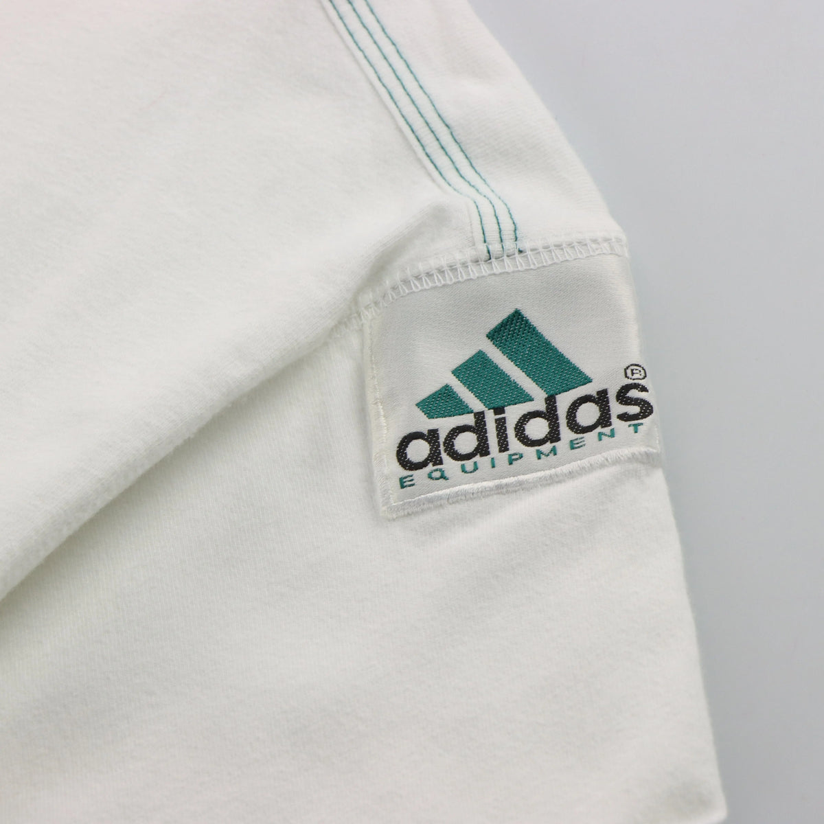 Vintage ADIDAS Equipment Embroidered Green & White Long Sleeve T-Shirt (XL)