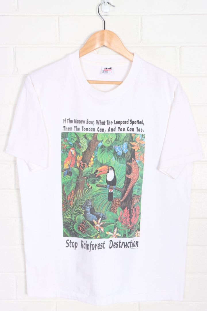 Stop Rainforest Destruction 1993 Single Stitch T-Shirt USA Made (L)