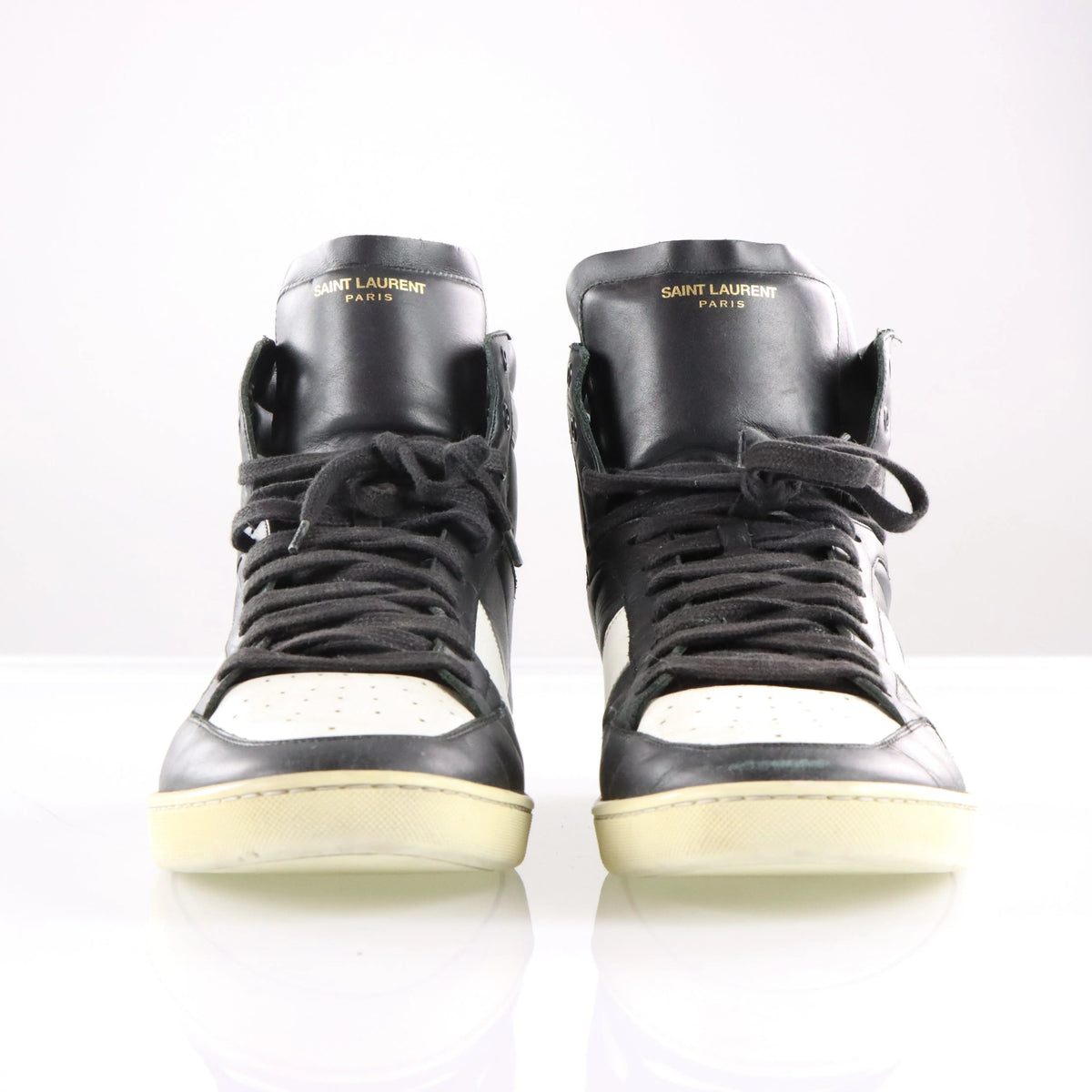 SAINT LAURENT Court Classic SL/10H Italian Made High-Top Sneakers (46.5)