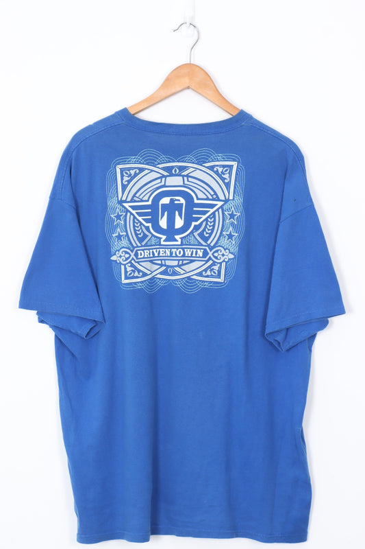 TAPOUT Royal Blue MMA Fist Graphic Wrestling Tee (XXL)