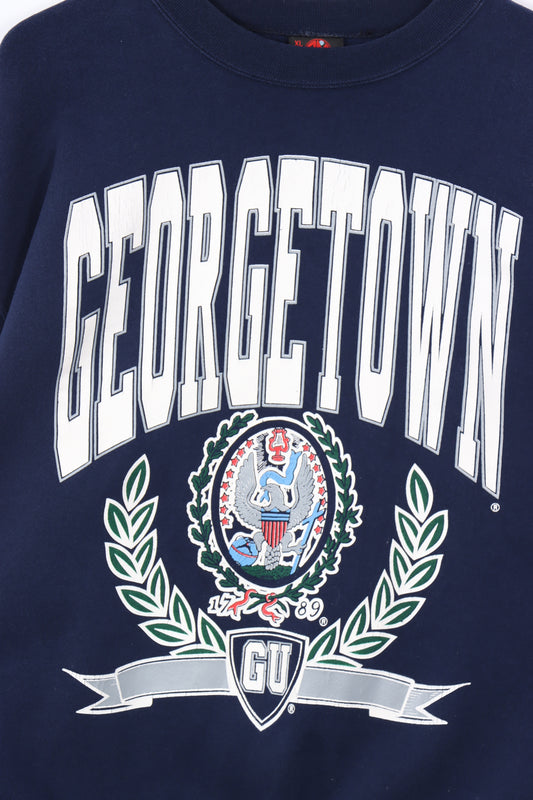 GEORGETOWN University Navy Crest 50/50 Sweatshirt (XL-XXL)