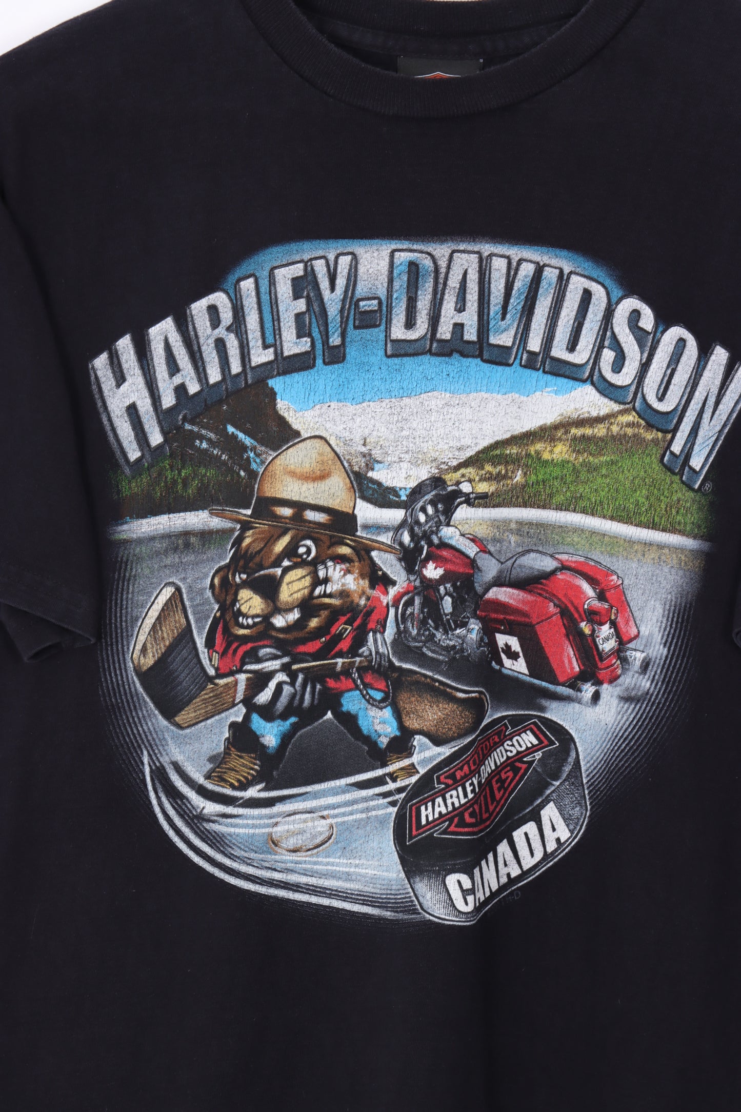 HARLEY DAVIDSON Beaver Canada Motorbike Graphic Tee (S-M)