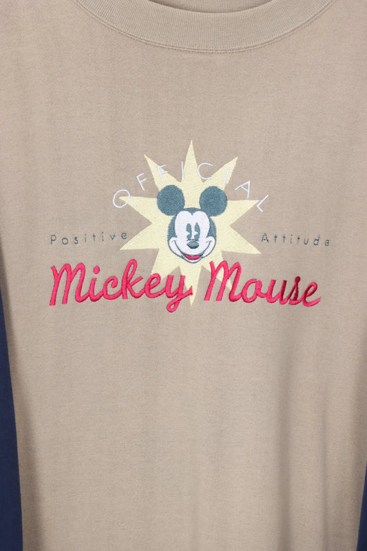 DISNEY Mickey Mouse Embroidered Panel Sweatshirt (XL) Vintage Sole Melbourne