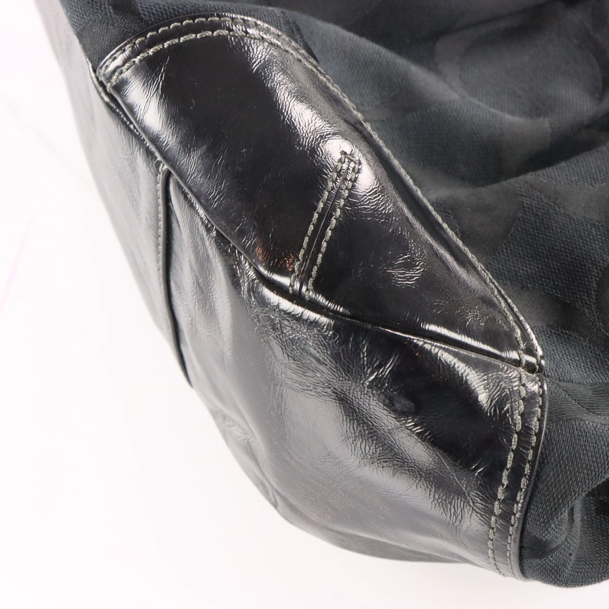 Vintage COACH K0826 Black & Gold Clutch Pleated Shoulder Hobo bag