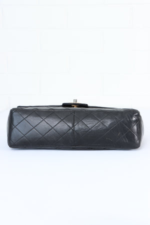 REPLICA Chanel Black 'Classic Flap' Leather Bag