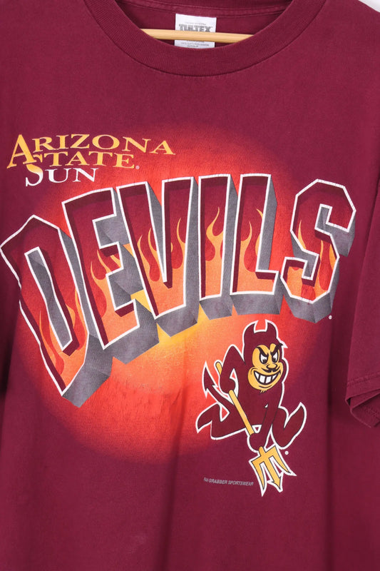 Arizona State Devils Burgundy Flame College Tee (XXL) Vintage Sole Melbourne