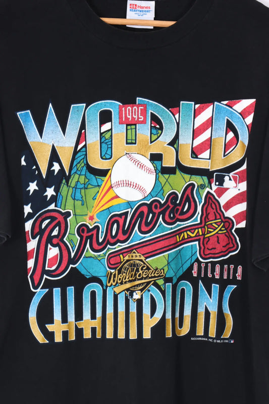1995 Vintage MLB Braves World Champions Baseball Tee (L-XL) Vintage Sole Melbourne