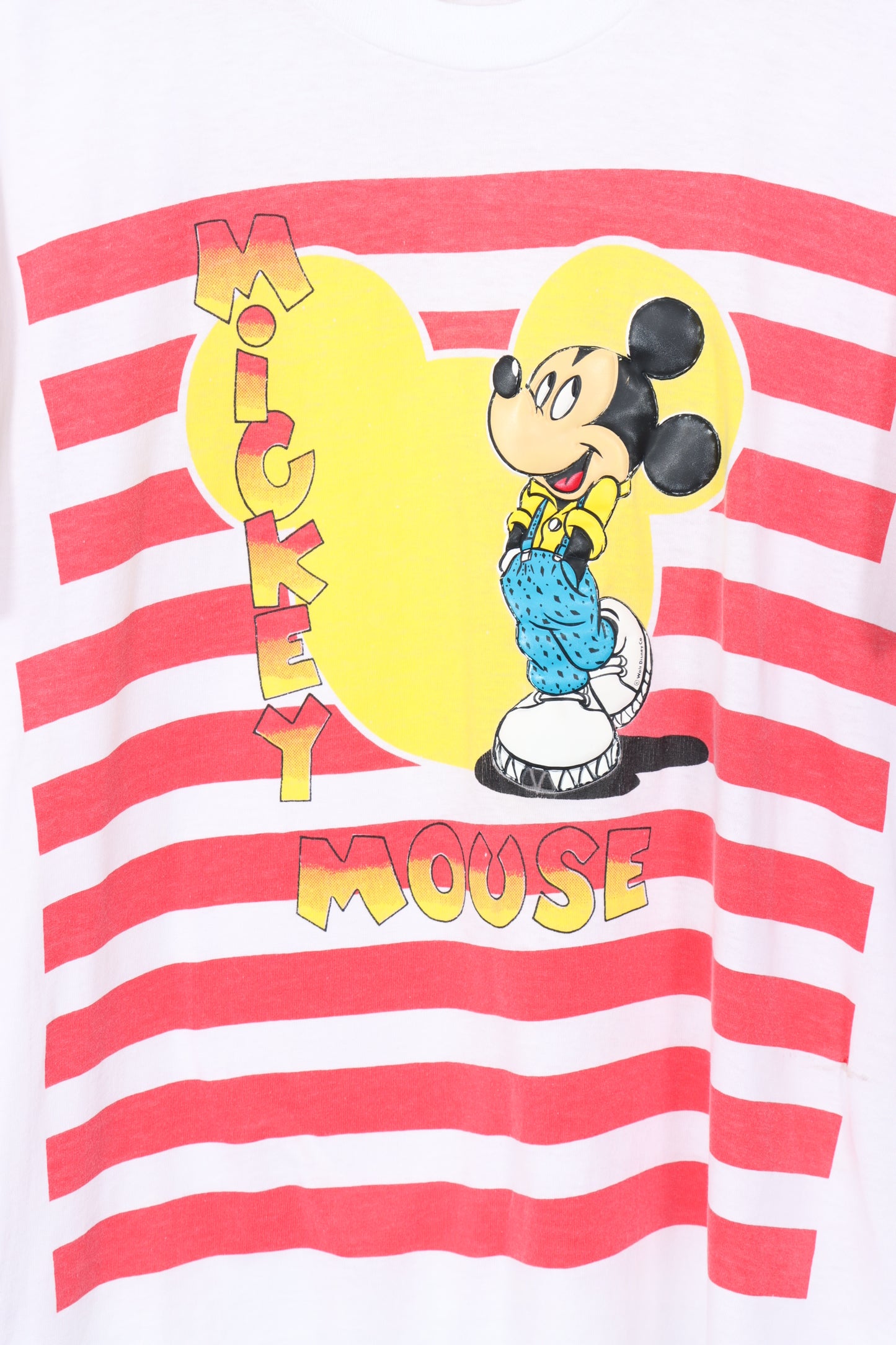 DISNEY MICKEY MOUSE 3D Puff Print 50/50 T-Shirt (M)