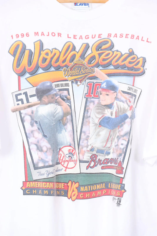 1996 Vintage MLB Baseball Cards Yankees vs Braves Tee (XL) Vintage Sole Melbourne