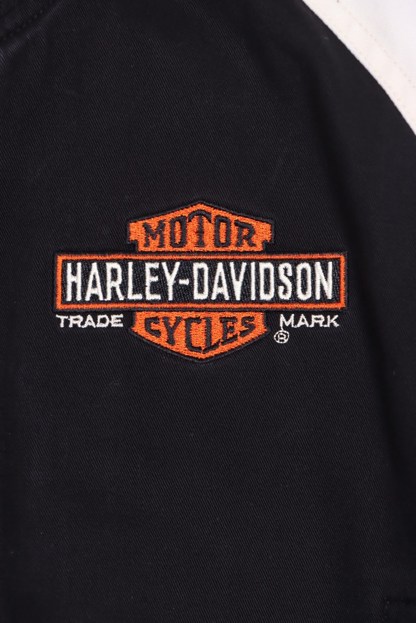 HARLEY DAVIDSON V-Twin Power Varsity Cropped Bomber Jacket (S) - Vintage Sole Melbourne