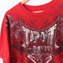 TAPOUT MPS Red Gothic Graphic Print Spell Out Y2K Style T-Shirt (XL)