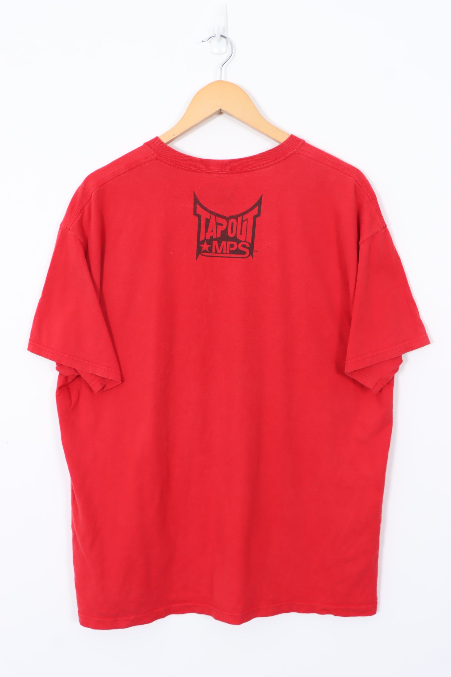 TAPOUT MPS Red Gothic Graphic Print Spell Out Y2K Style T-Shirt (XL)