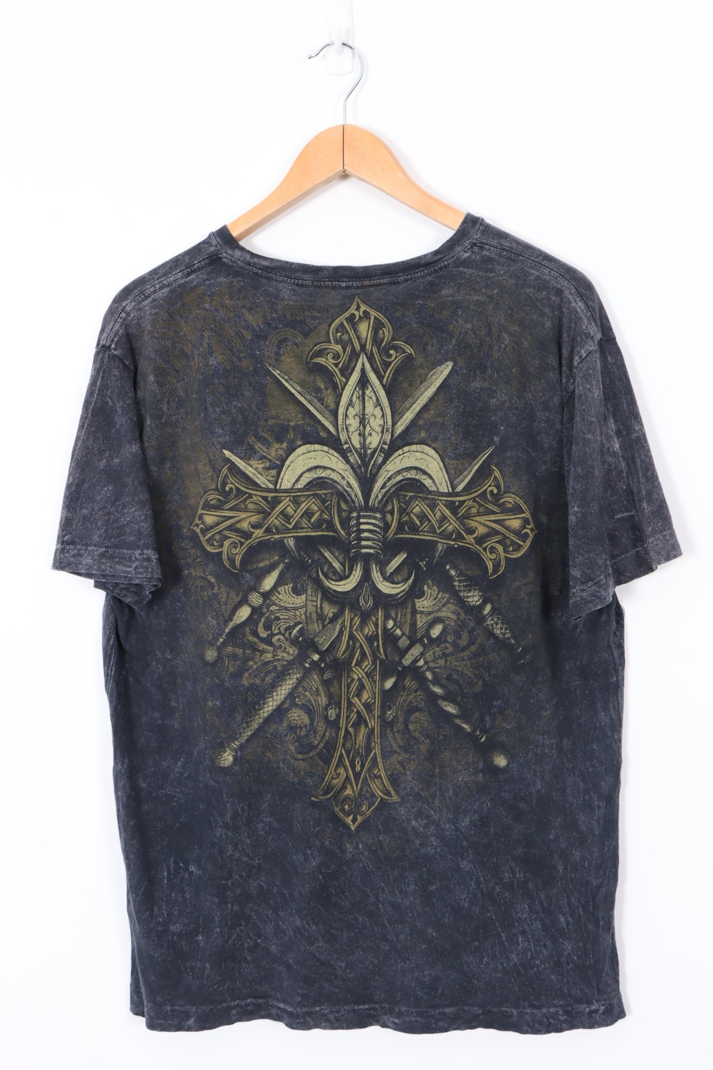 ELITE MMA Gothic Grunge Y2K Style Front Back Graphic T-Shirt (L)