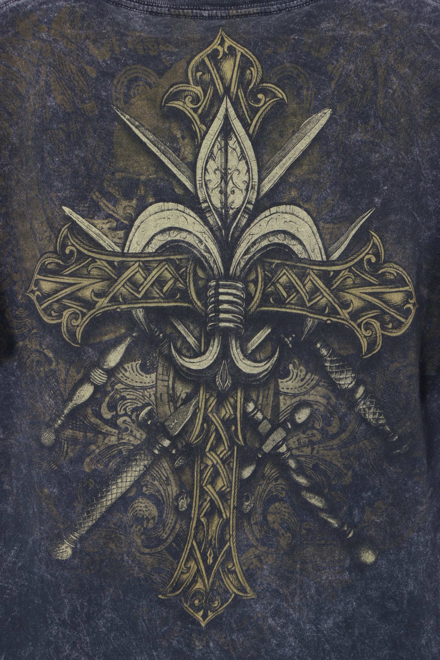 ELITE MMA Gothic Grunge Y2K Style Front Back Graphic T-Shirt (L)