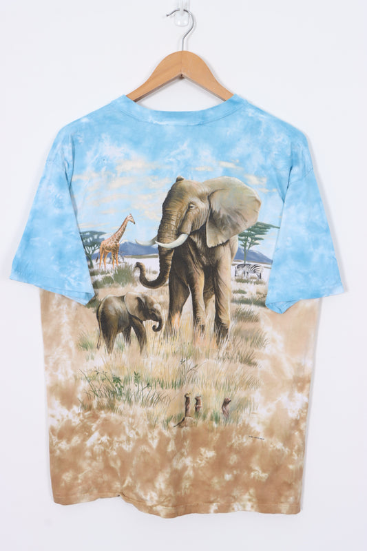 RAINFOREST CAFE 1999 Elephant Safari LIQUID BLUE T-Shirt (L)