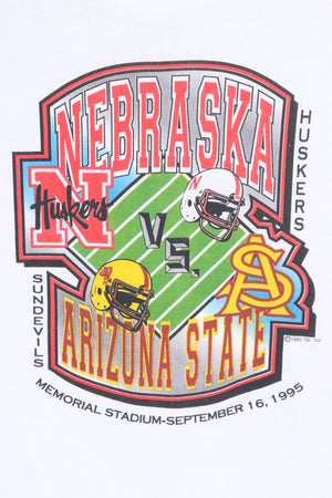 Nebraska Huskers v Arizona Sun Devils 1995 Single Stitch Tee USA Made (XL)