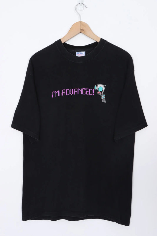 NICKELODEON Invader Zim 2002 Front Back Graphic Print T-Shirt (L) Vintage Sole Melbourne