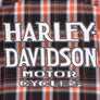 HARLEY DAVIDSON Black & Orange Plaid Short Sleeve Shirt (S)