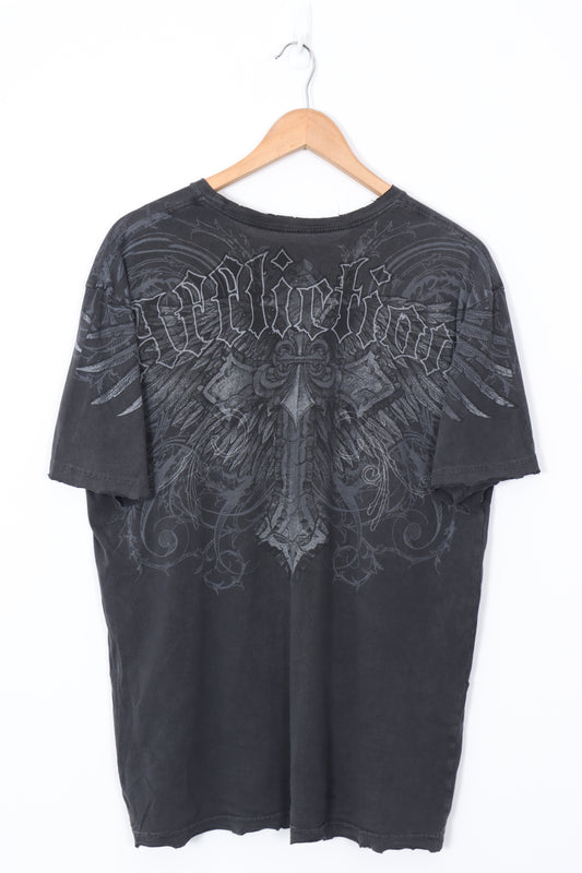 AFFLICTION Skull Feathers All Over Print (L-XL)