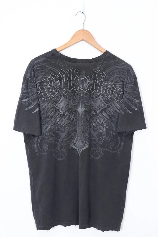 AFFLICTION Skull Feathers All Over Print (L-XL) Vintage Sole Melbourne