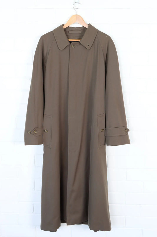Vintage BURBERRY Bloomingdales Heavyweight Wool Lined Khaki Trench Coat (Men's 40) Vintage Sole Melbourne
