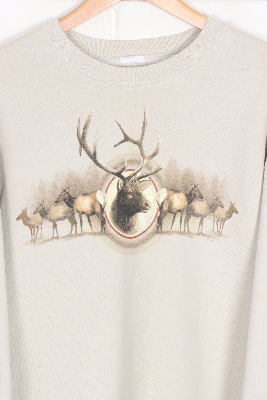 Stone Deer Antlers Animal Sweatshirt (L)