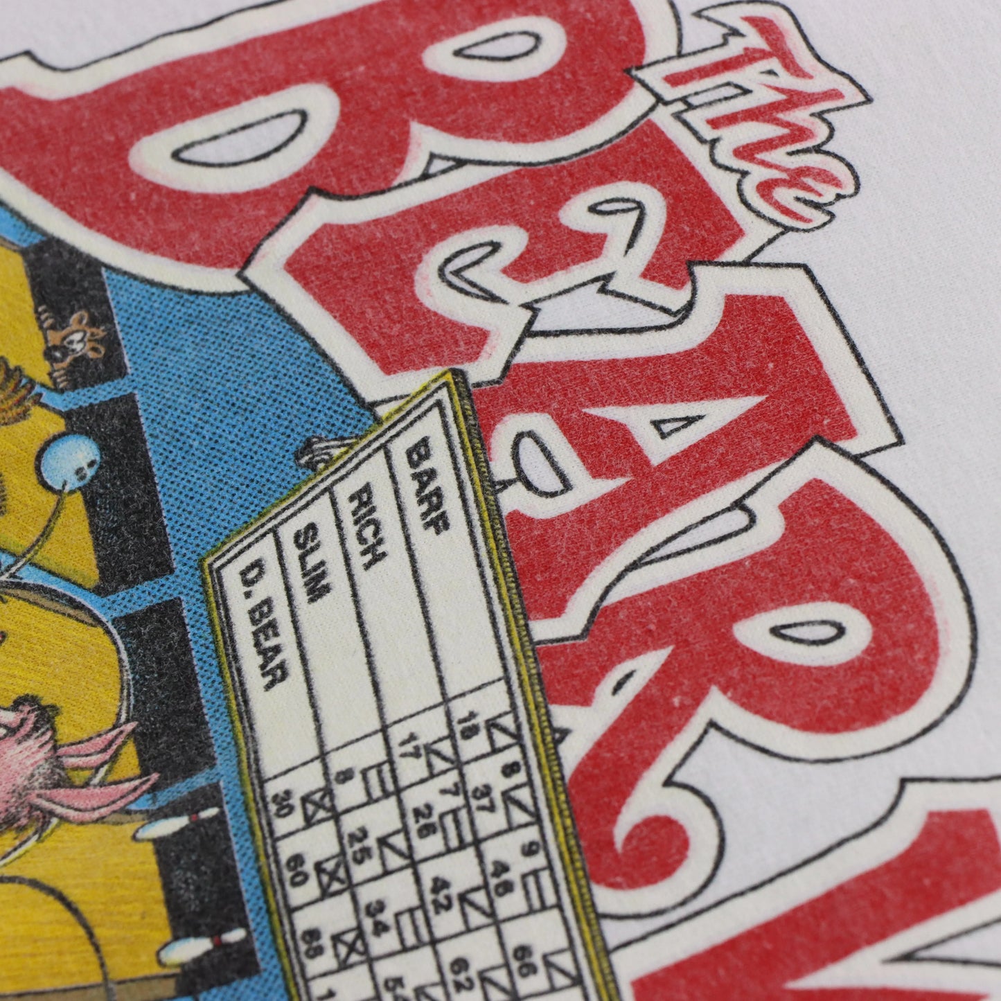 1995 'Bear Whiz Beer' Bowling Comic Single Stitch White T-Shirt (XL) Vintage Sole Melbourne