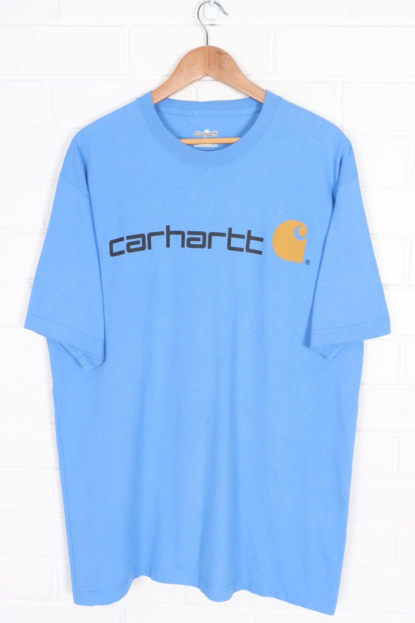 CARHARTT Big Logo Blue T-Shirt (L Tall )