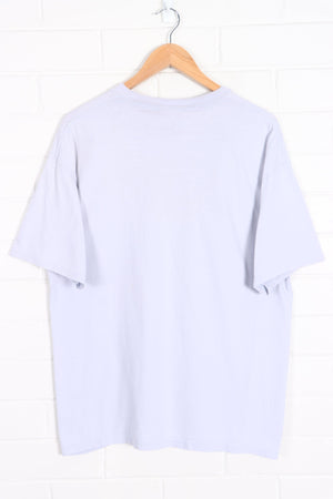 NIKE Light Grey Embroidered Swoosh Logo T-Shirt (L) - Vintage Sole Melbourne