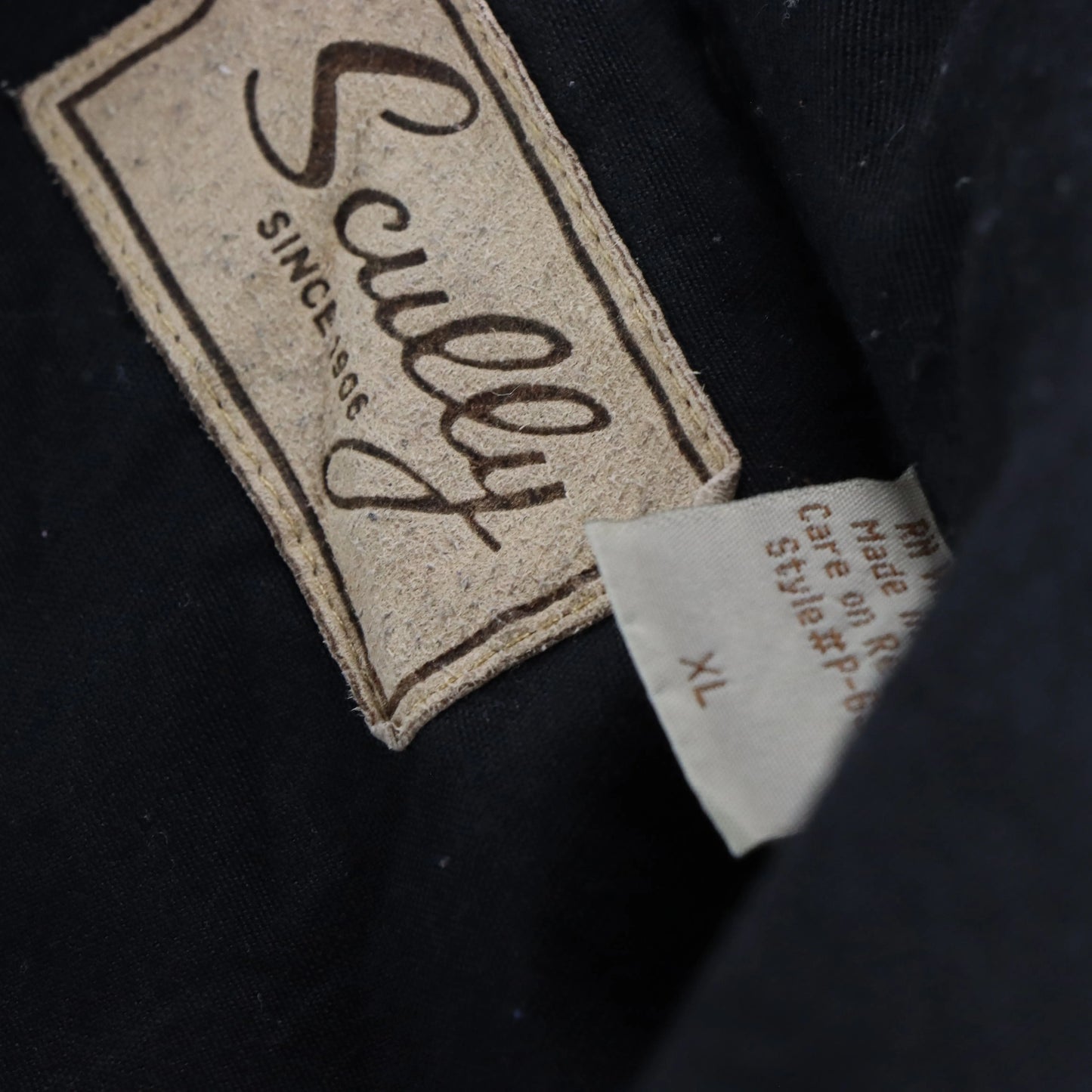 Vintage SCULLY Western Snap Button Red & Black Embroidered Long Sleeve Shirt (XL)