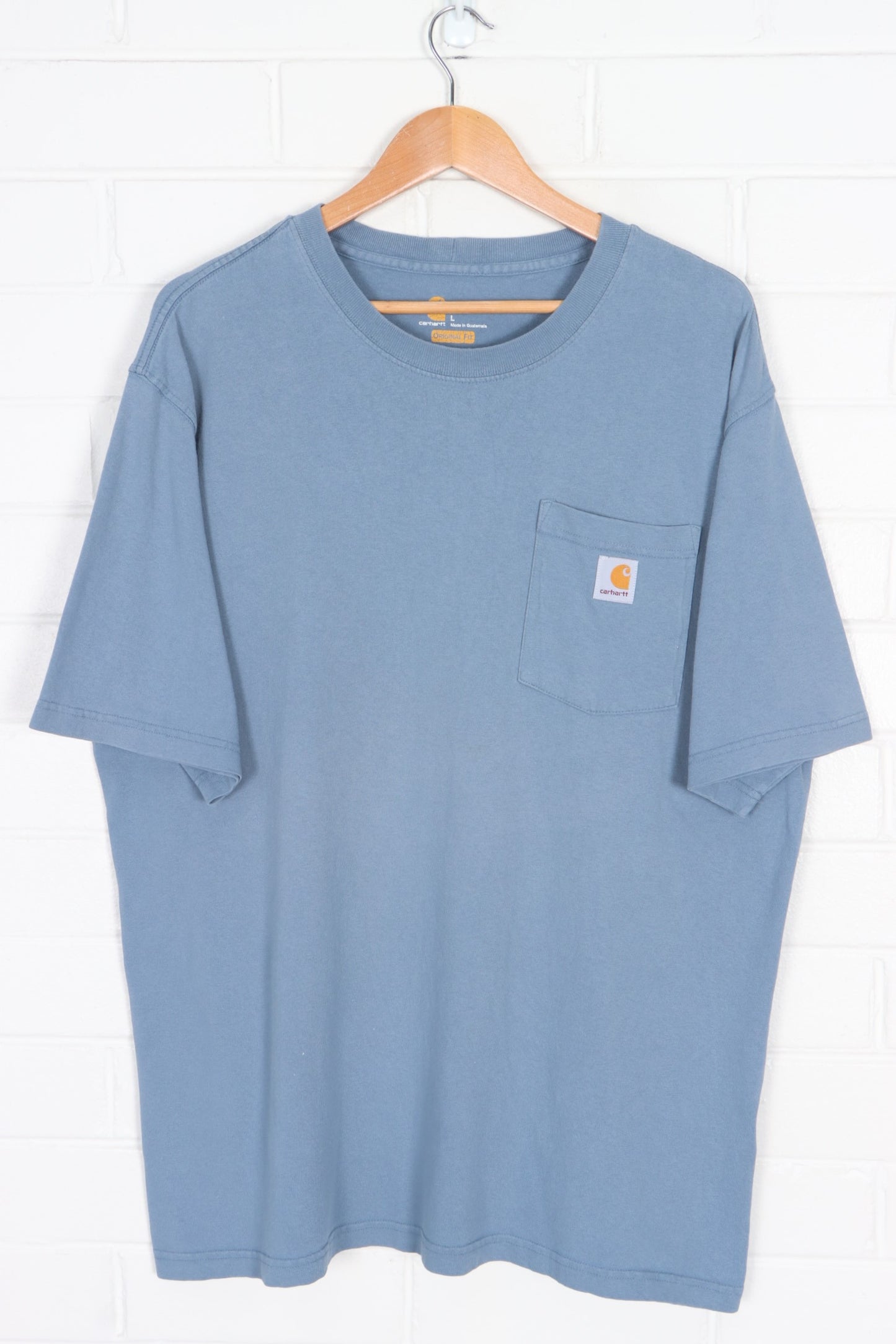 CARHARTT Muted Blue Casual Front Pocket T-Shirt (L-XL)