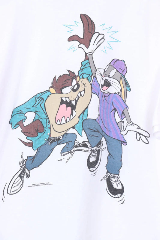 1993 Vintage LOONEY TUNES Taz & Bugs Hip Hop T-Shirt (L-XL) Vintage Sole Melbourne