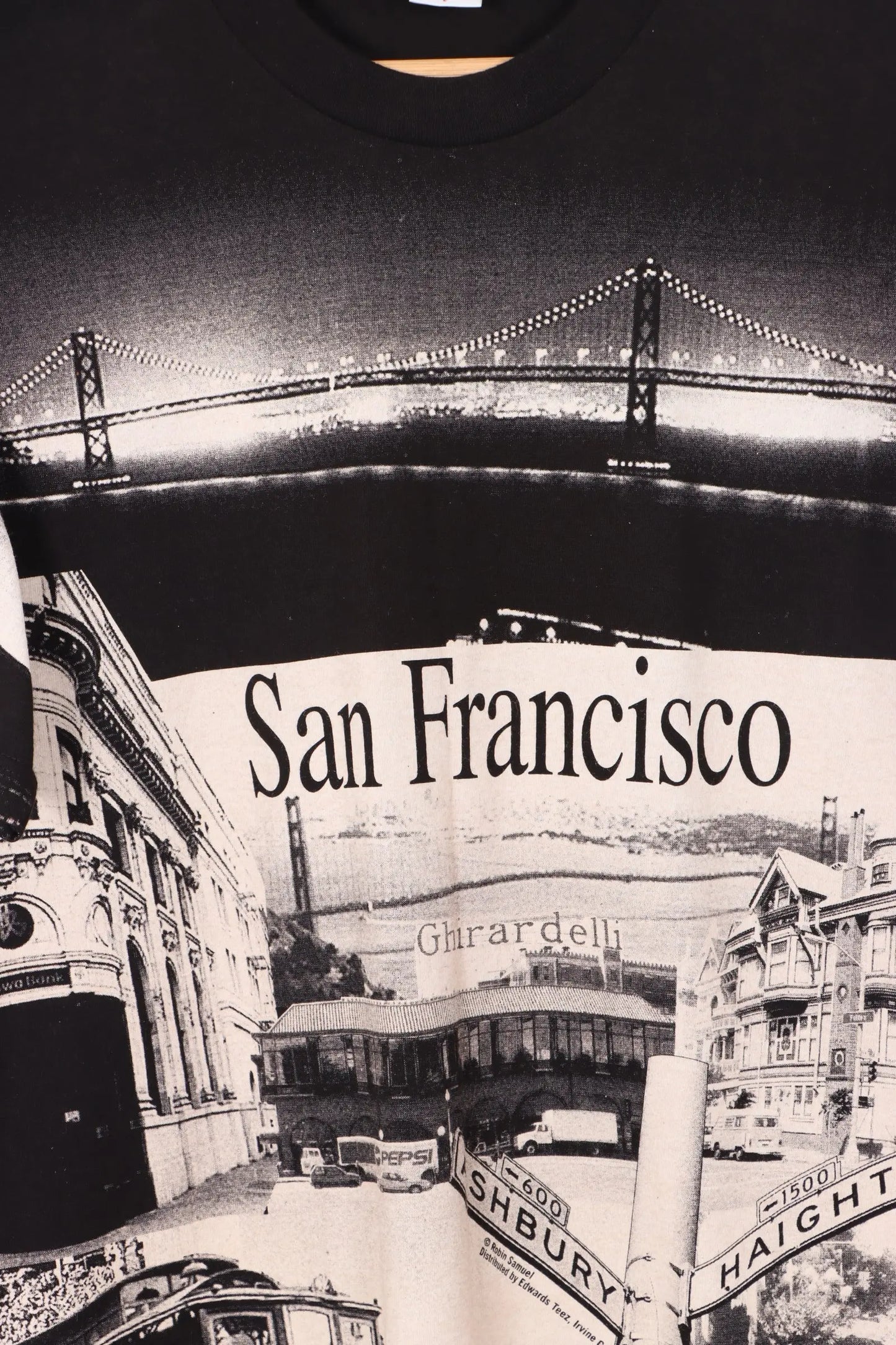 San Francisco City Streets Black Destination T-Shirt (L) Vintage Sole Melbourne