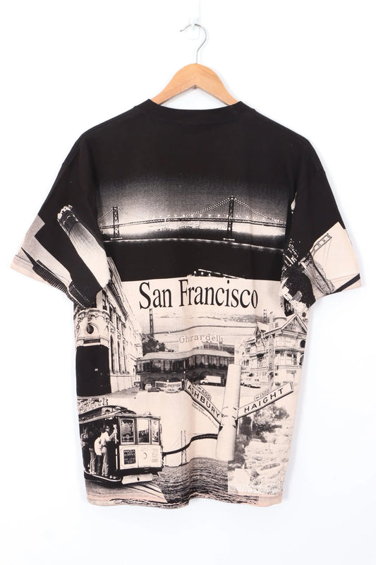 San Francisco City Streets Black Destination T-Shirt (L) Vintage Sole Melbourne