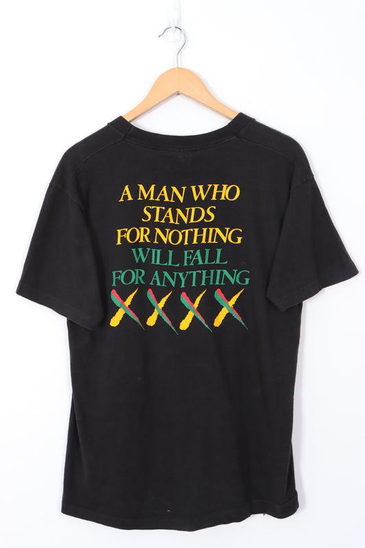 VINTAGE Macolm X Fruit of the Loom USA Made Single Stitch T-Shirt (L)