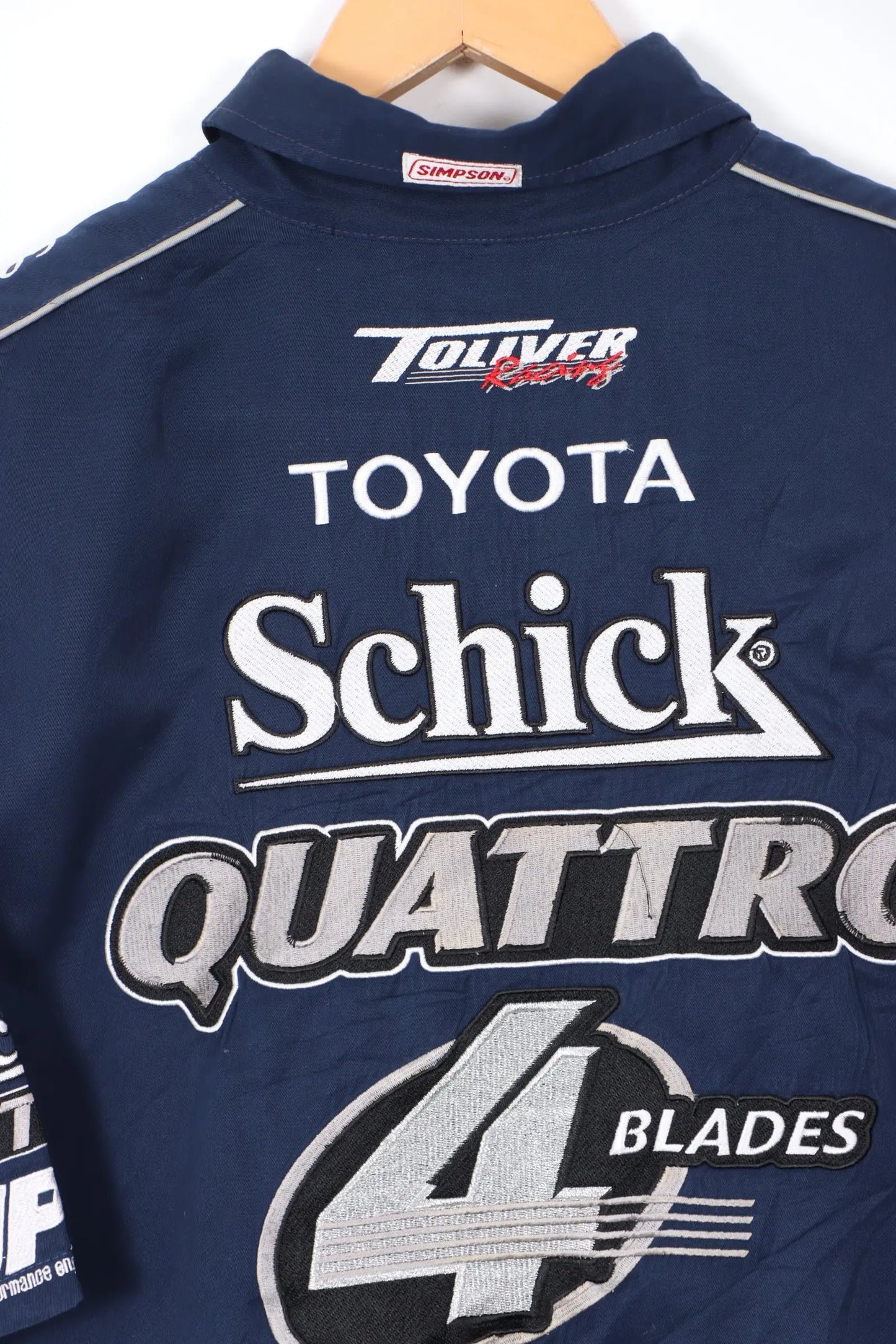 Toyota Racing Embroidered Navy Short Sleeve USA Made Shirt (XXL-XXXL) Vintage Sole Melbourne