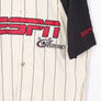 ESPN Classic Baseball Style Linen Blend Stripe Short Sleeve Shirt (L)