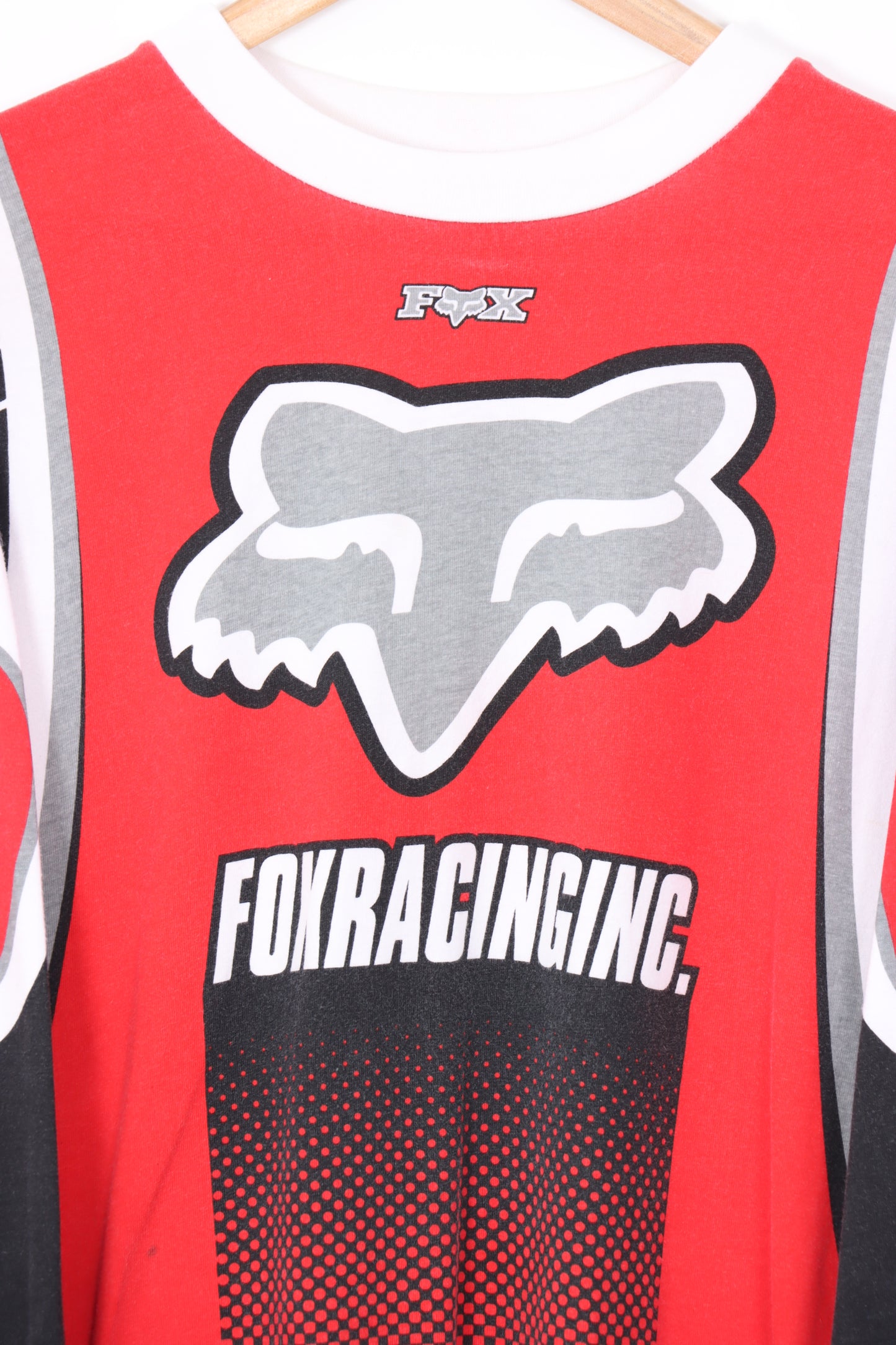 FOX RACING Red & Black Motorcycle Long Sleeve Tee (L-XL)