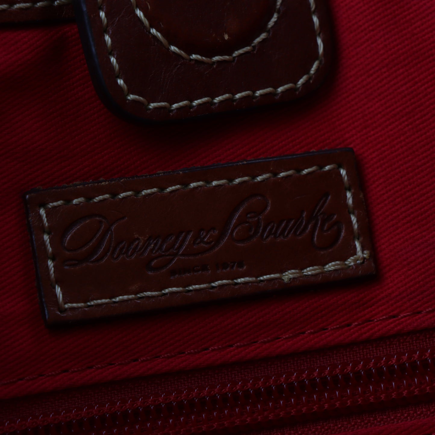 DOONEY & BOURKE Embossed Ostrich Brown Cross Body Leather Bag Vintage Sole Melbourne